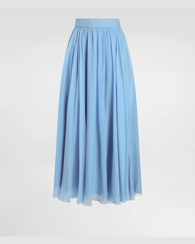 Dolce & Gabbana Gonna In Chiffon A Ruota - Donna Collection Azzurro Azzurro