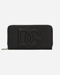 Dolce & Gabbana Portafoglio Zip Around Dg Logo - Uomo Portafogli E Piccola Pelletteria Nero Nero