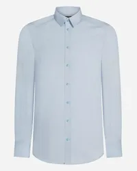 Dolce & Gabbana Camicia Fit Gold In Cotone Stretch - Uomo Camicie Azzurro Azzurro