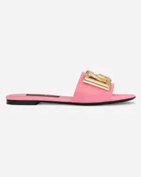 Dolce & Gabbana Slide In Vernice Con Logo Dg - Donna Slide E Mule Rosa Pelle Rosa