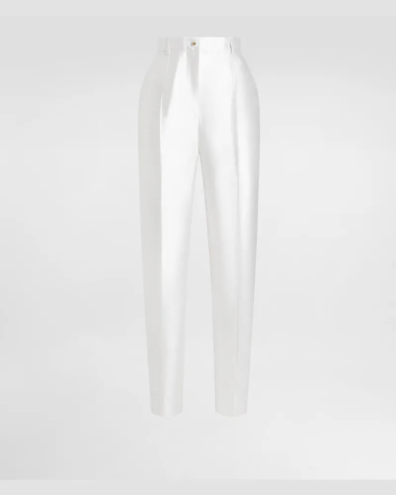 Dolce & Gabbana Pantaloni In Seta - Donna Pantaloni E Shorts Bianco Bianco
