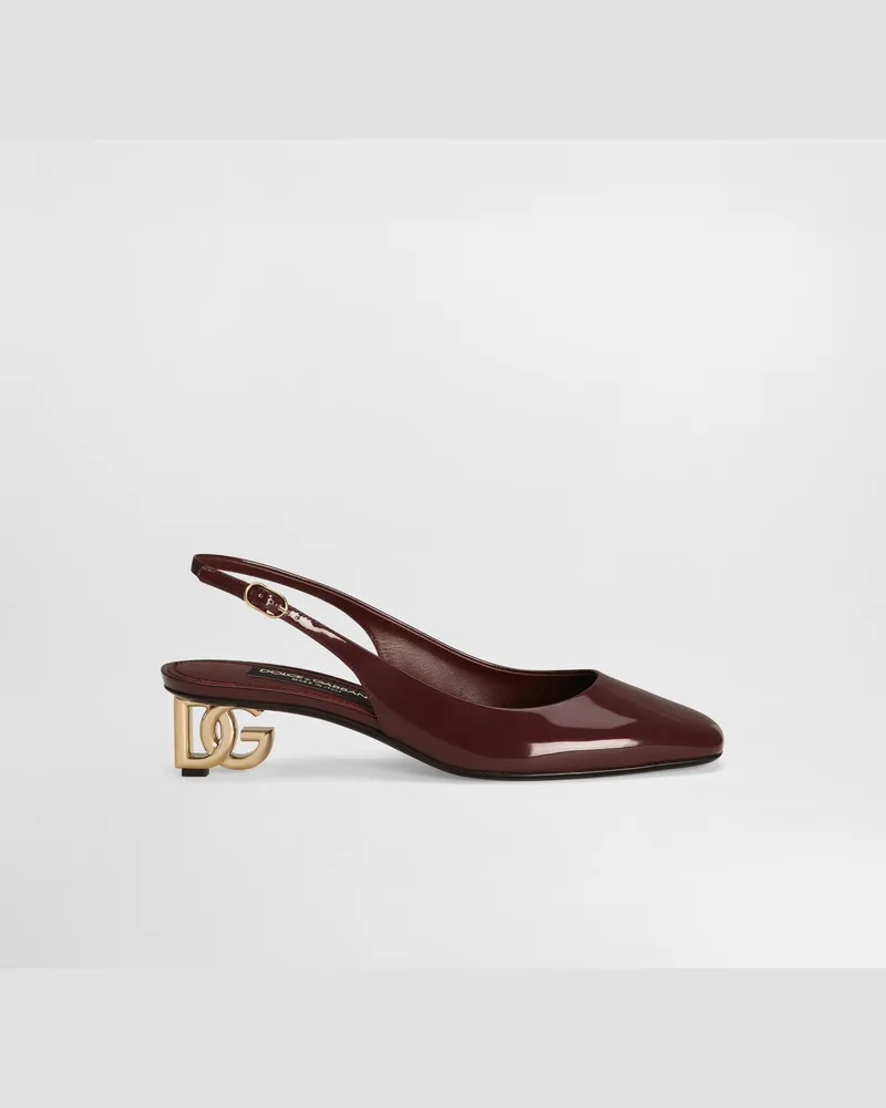 Dolce & Gabbana Slingback In Vernice - Donna Décolleté E Slingback Bordeaux Pelle Vinaccia
