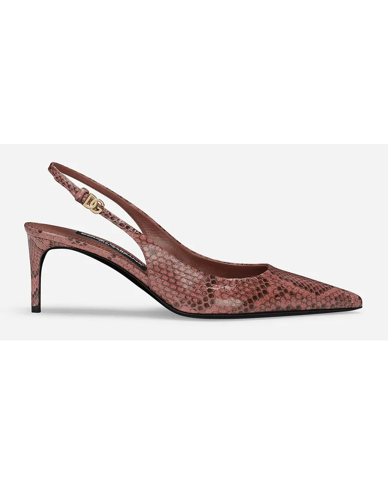 Dolce & Gabbana Slingback In Pitone - Donna Décolleté E Slingback Rosa Rosa