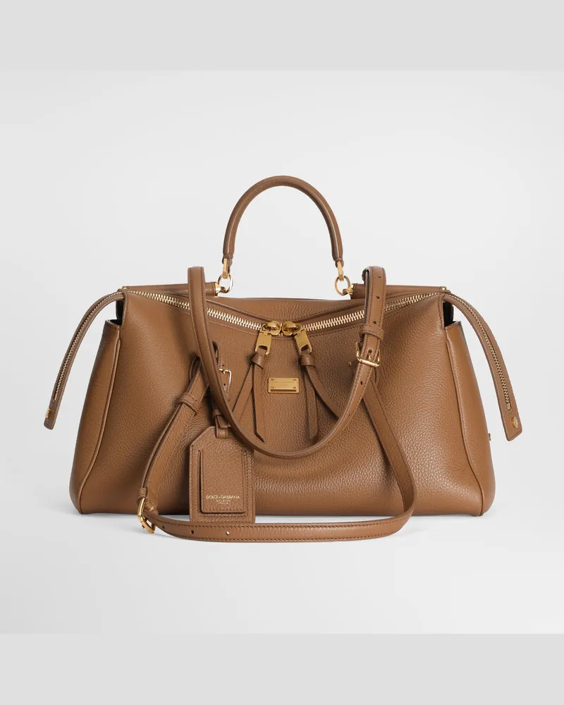 Dolce & Gabbana Borsa A Mano Vittoria Media In Pelle Di Vitello - Donna Collection Marrone Caramello