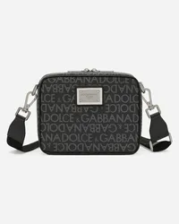 Dolce & Gabbana Borsa A Tracolla In Jacquard Spalmato - Uomo Borse A Tracolla Multicolore Tessuto Nero