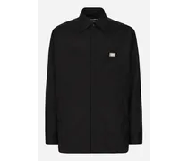 Camicia In Tessuto Tecnico Con Placca - Uomo Camicie Nero