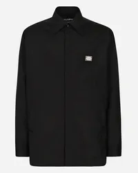 Dolce & Gabbana Camicia In Tessuto Tecnico Con Placca - Uomo Camicie Nero Nero