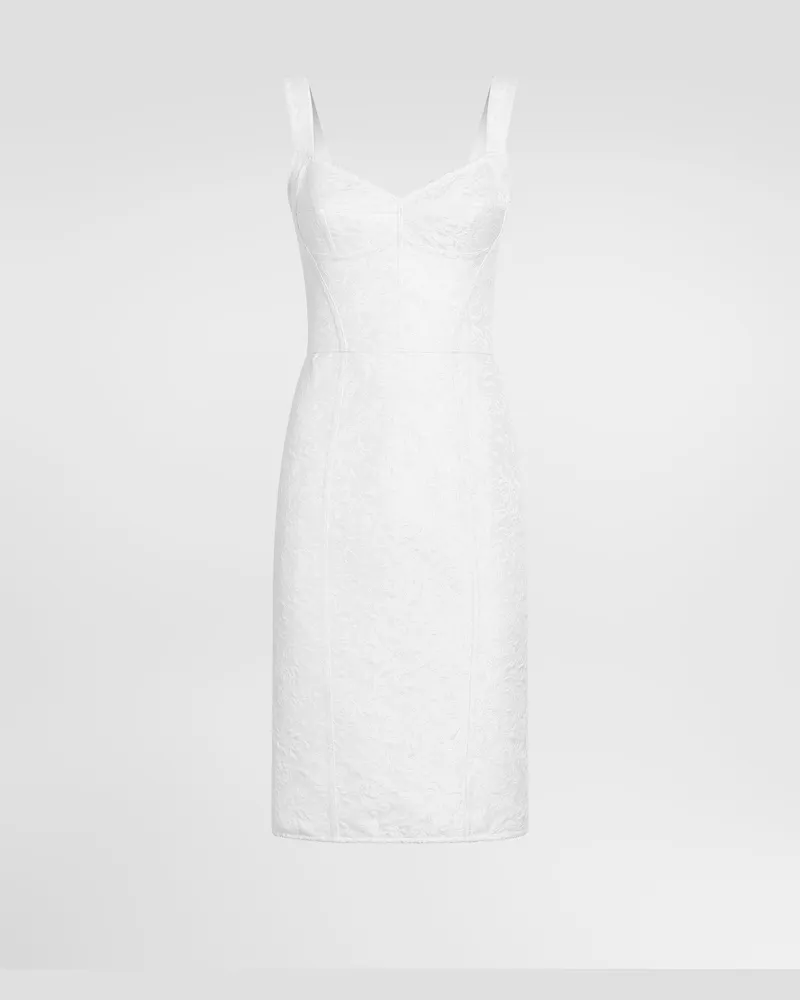 Dolce & Gabbana Abito Corsetteria In Broccato - Donna Abiti Bianco Bianco