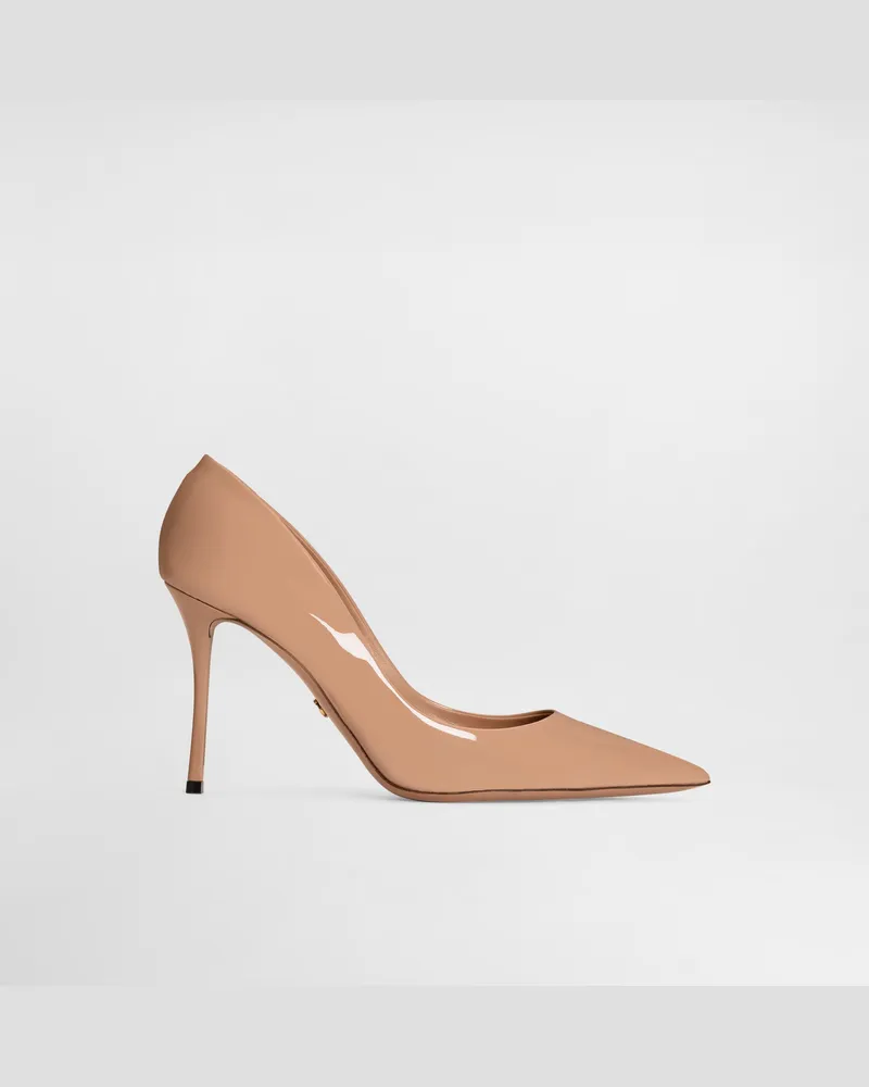 Dolce & Gabbana Décolleté In Vernice - Donna Décolleté E Slingback Beige Pelle Beige