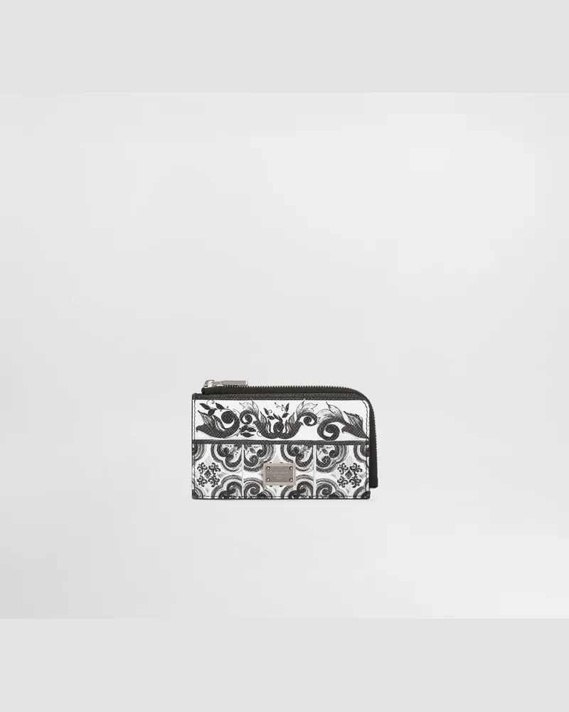Dolce & Gabbana Portacarte In Vitello Stampa Maiolica - Uomo Portafogli E Piccola Pelletteria Multicolore Multicolore