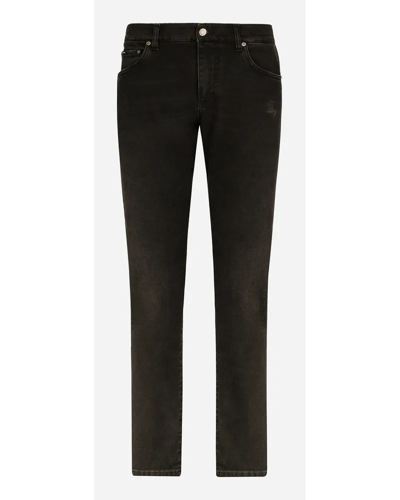 Dolce & Gabbana Jeans Slim Denim Stretch Piccole Abrasioni - Uomo Denim Multicolore Denim Variante