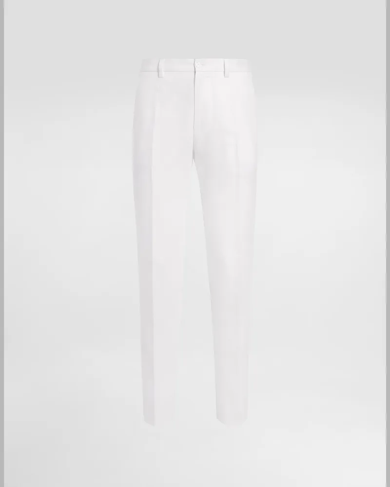 Dolce & Gabbana Pantalone Sartoriale In Lino - Uomo Pantaloni E Shorts Bianco Bianco