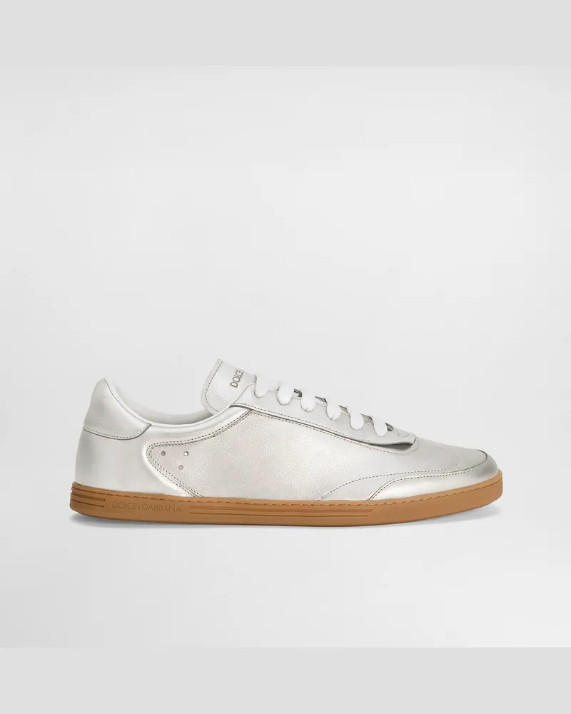 Dolce & Gabbana Sneaker Saint Tropez In Pelle Laminata - Uomo Sneaker Argento Argento