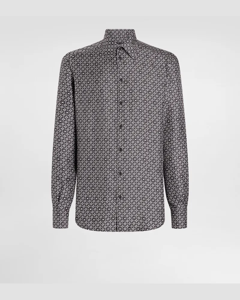 Dolce & Gabbana Camicia In Seta Stampa Cravatteria - Uomo Camicie Stampa Stampa