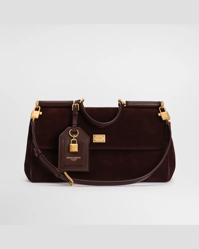 Dolce & Gabbana Borsa A Mano My Sicily Media In Crosta - Donna Borse A Mano Bordeaux Bordeaux