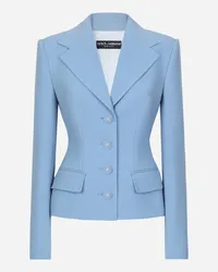 Dolce & Gabbana Giacca Dolce Monopetto In Crêpe Di Lana - Donna Giacche E Blazer Azzurro Azzurro