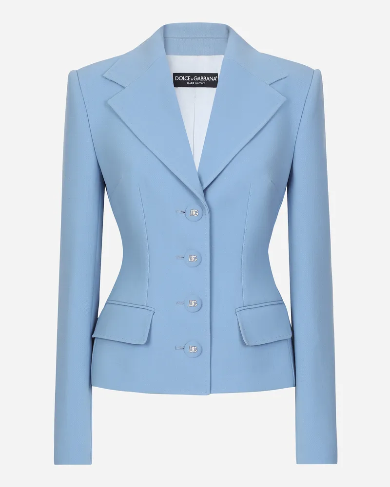Dolce & Gabbana Giacca Dolce Monopetto In Crêpe Di Lana - Donna Giacche E Blazer Azzurro Azzurro
