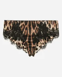 Dolce & Gabbana New Slip - Donna Intimo Stampa Animalier Cotone Leo