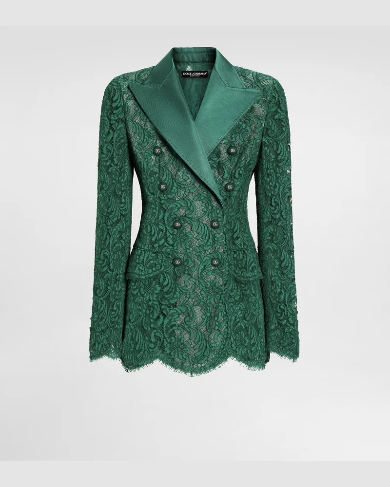 Dolce & Gabbana Giacca Doppiopetto In Pizzo - Donna Giacche E Blazer Verde Verde