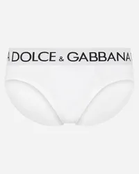 Dolce & Gabbana Mid-rise Briefs In Two-way Stretch Cotton - Uomo Intimo E Loungewear Bianco Cotone Bianco