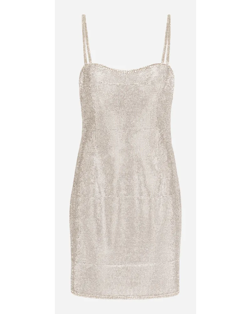 Dolce & Gabbana Abito Corto In Crystal Mesh - Donna Abiti Multicolore Variante