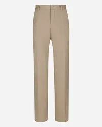 Dolce & Gabbana Pantalone Gamba Dritta In Lana Stretch - Uomo Pantaloni E Shorts Beige Beige