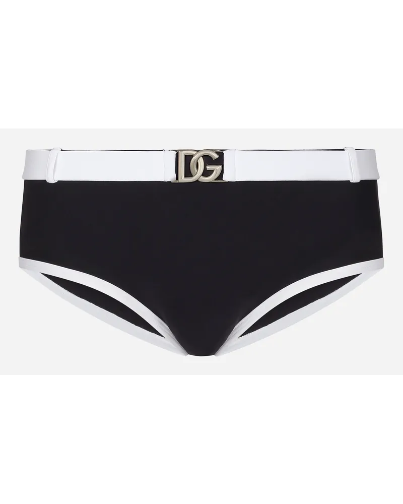 Dolce & Gabbana Slip Mare Brando David - Uomo Beachwear Bianco Jersey Blu