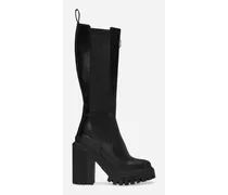 Dolce & Gabbana Calfskin Boots - Donna Stivali E Stivaletti Nero Pelle Nero