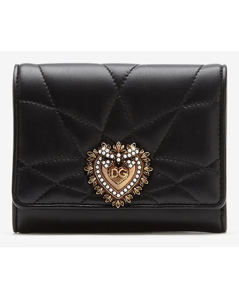 Dolce & Gabbana Portafoglio Devotion Continental Piccolo - Donna Portafogli E Piccola Pelletteria Nero Pelle Nero