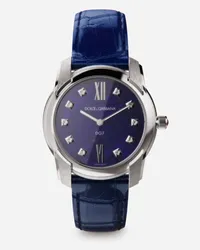 Dolce & Gabbana Dg7 Watch In Steel With Lapis Lazuli And Diamonds - Donna Orologi E Cinturini Blu Blu