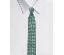 Cravatta In Twill Stampato - Uomo Cravatte E Pochette Green