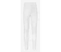 Leggings In Lana Con Placca Logata - Uomo Pantaloni E Shorts Bianco Lana