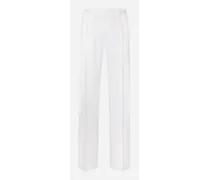Pantalone Gamba Dritta In Lana Stretch - Uomo Pantaloni E Shorts Bianco
