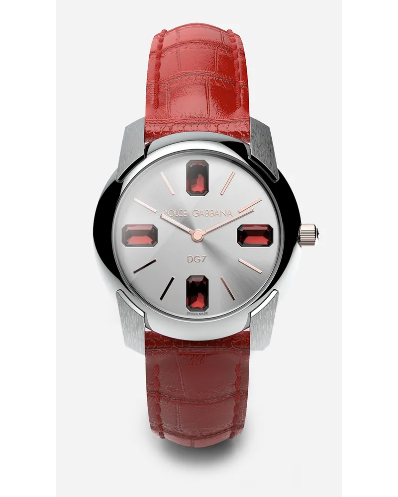 Dolce & Gabbana Watch With Alligator Strap - Donna Orologi Rosso Rosso
