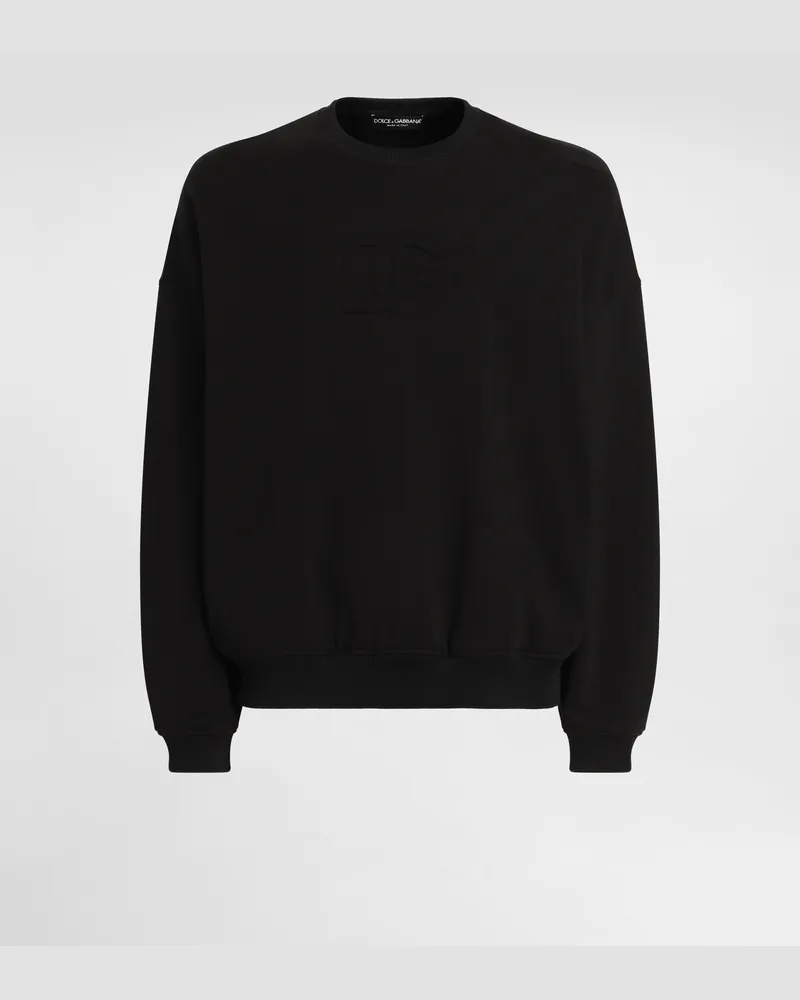 Dolce & Gabbana Felpa In Cotone Con Logo - Uomo Felpe Nero Nero