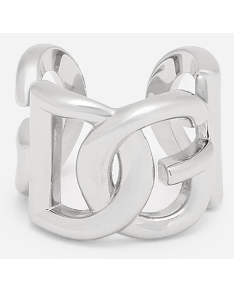 Dolce & Gabbana Anello Con Logo Dg - Donna Bijoux Argento Metallo Argento