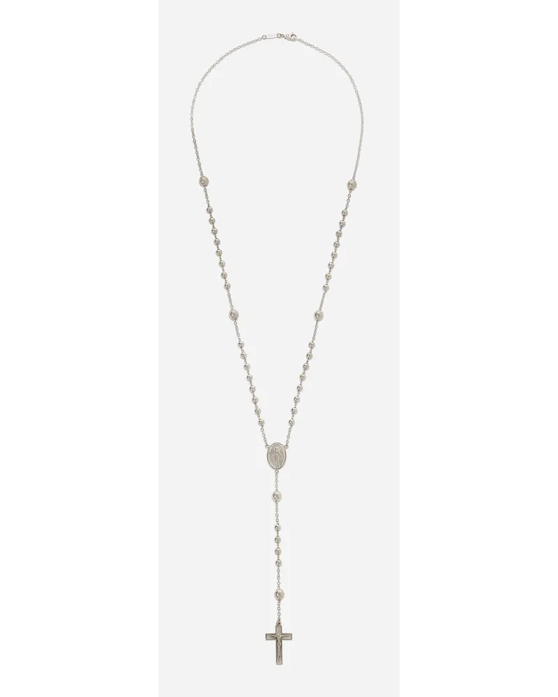 Dolce & Gabbana Tradition White Gold Rosary Necklace - Uomo Collane Oro Bianco Oro