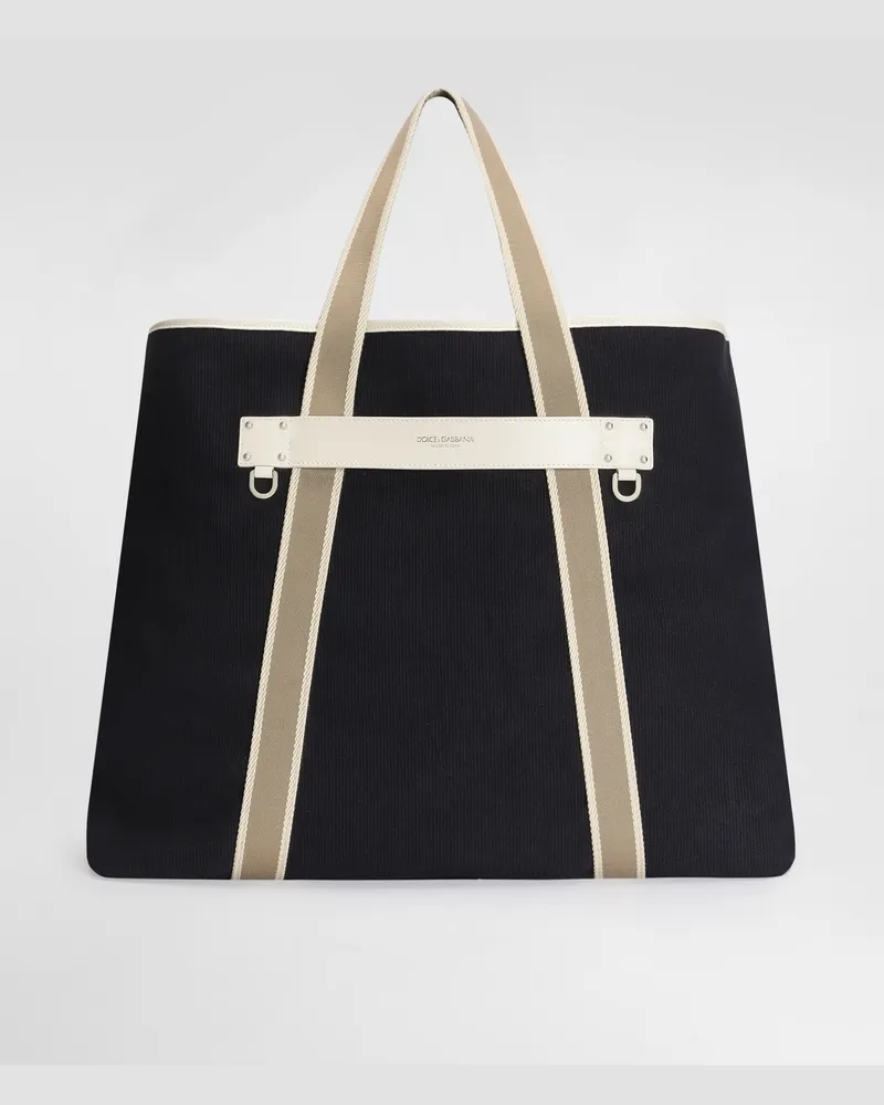 Dolce & Gabbana Borsa Shopping Essenza In Canvas - Uomo Borse Shopping Multicolore Multicolor
