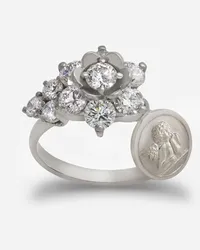 Dolce & Gabbana Sicily Ring In White Gold With Diamonds - Donna Anelli Oro Oro