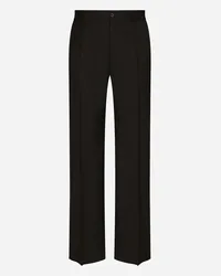 Dolce & Gabbana Pantalone Gamba Larga Sallia Di Lana Stretch - Uomo Pantaloni E Shorts Nero Lana Nero