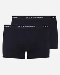 Dolce & Gabbana Bi-pack Boxer Regular Cotone Stretch - Uomo Intimo E Loungewear Blu Cotone Blue