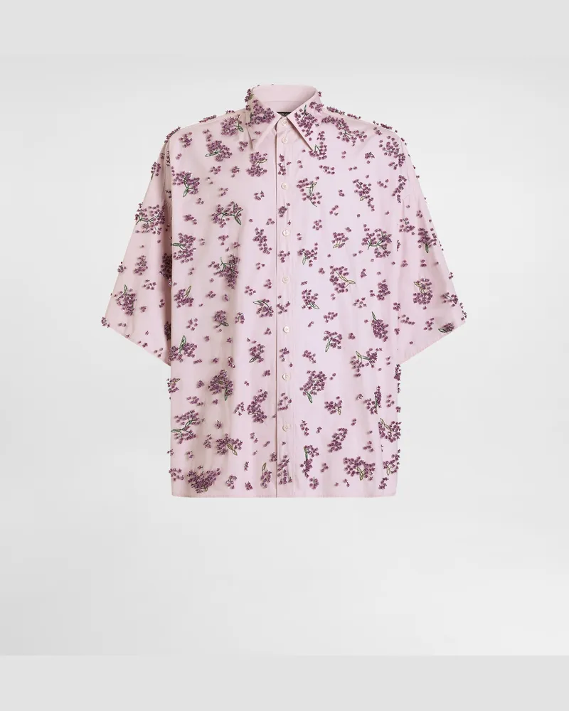 Dolce & Gabbana Camicia In Cotone Con Ricamo - Uomo Camicie Multicolor Multicolor