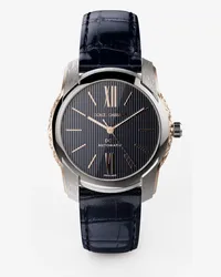 Dolce & Gabbana Dg7 Watch In Steel With Engraved Side Decoration In Gold - Uomo Orologi Blu Blu