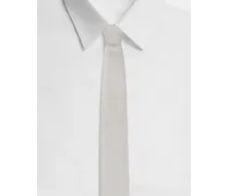 Dolce & Gabbana Cravatta In Seta Logo Dg - Uomo Cravatte E Pochette Bianco Seta Bianco