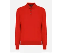 Maglia Polo In Cashmere - Uomo Maglieria Rosso Cashmere