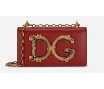 Phone Bag Dg Girls In Vitello Liscio - Donna Borse Mini Micro E Pochette Rosso Pelle