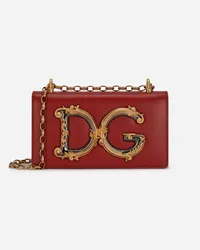 Dolce & Gabbana Phone Bag Dg Girls In Vitello Liscio - Donna Borse Mini Micro E Pochette Rosso Pelle Rosso