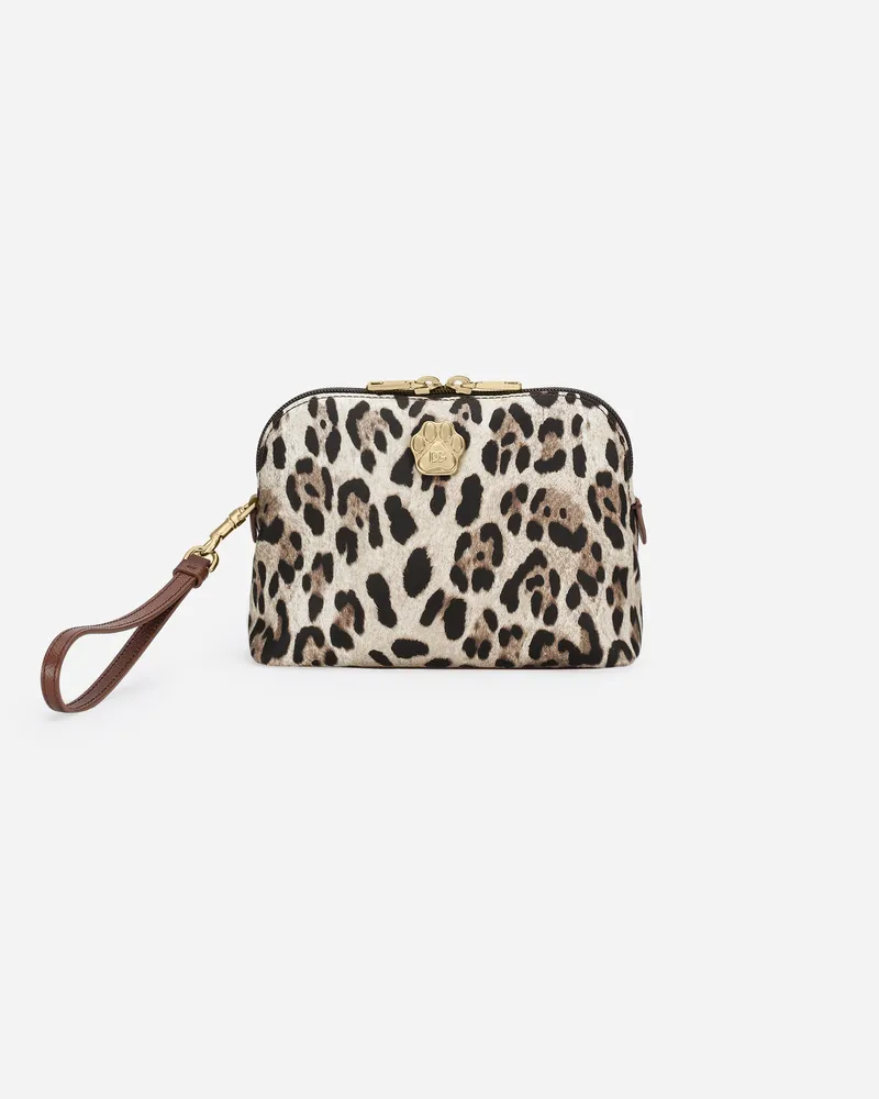 Dolce & Gabbana Borsa Porta Cibo Per Cani - Accessori Per Cani Stampa Animalier Leo
