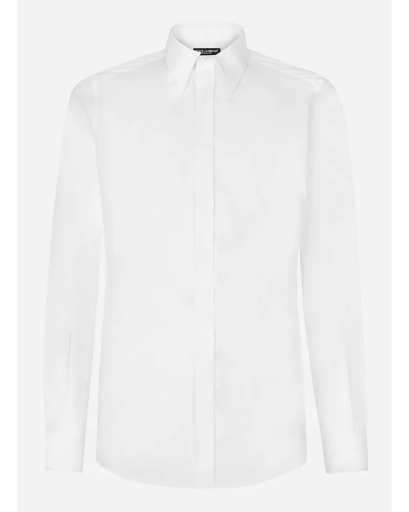 Dolce & Gabbana Camicia Martini In Cotone - Uomo Camicie Bianco Cotone Bianco