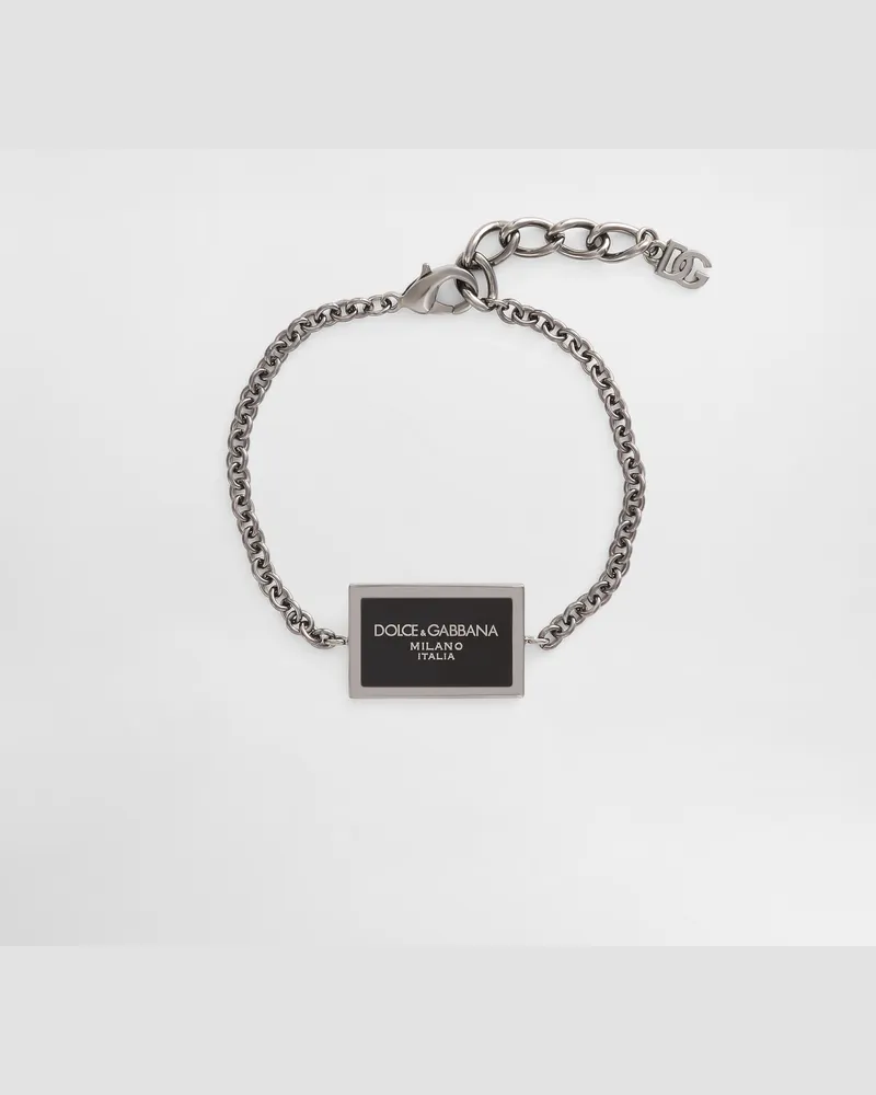 Dolce & Gabbana Bracciale In Metallo Con Logo - Uomo Bijoux Rosso Metallo Rosso